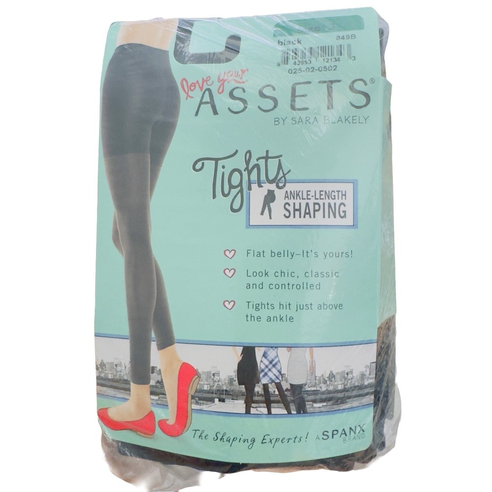 SPANX Assets Sara Blakely Ankle Length Shaping Tights Black Size 3 NIP